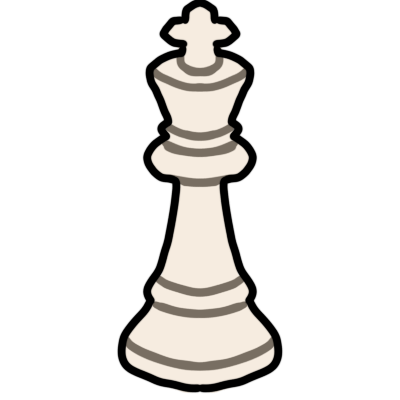 A white chess king.